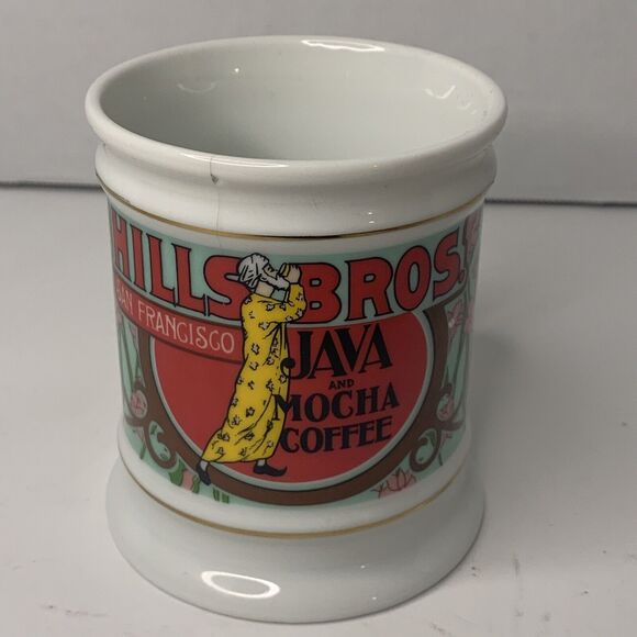 The Corner Store HILLS BROS JAVA COFFEE Porcelain Mug 1984 Franklin Porcelain - Picture 1 of 7